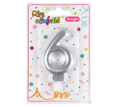 * Anniversaire Et Autres Fêtes^Bougie D'Anniversaire "Chiffre 6" 7Cm Argent