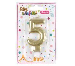 * Anniversaire Et Autres Fêtes^Bougie D'Anniversaire "Chiffre 5" 7Cm Or