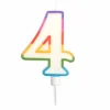 * Anniversaire Et Autres Fêtes^Bougie D'Anniversaire "Chiffre 4" 10Cm Multicolore