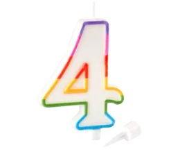 * Anniversaire Et Autres Fêtes^Bougie D'Anniversaire "Chiffre 4" 10Cm Multicolore