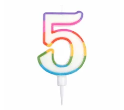 * Anniversaire Et Autres Fêtes^Bougie D'Anniversaire "Chiffre 5" 10Cm Multicolore