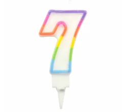 * Anniversaire Et Autres Fêtes^Bougie D'Anniversaire "Chiffre 7" 7Cm Multicolore