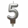 * Anniversaire Et Autres Fêtes^Bougie D'Anniversaire "Chiffre 5" 7Cm Argent