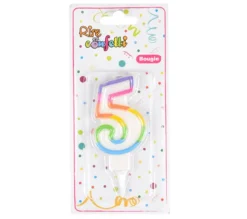 * Anniversaire Et Autres Fêtes^Bougie D'Anniversaire "Chiffre 5" 7Cm Multicolore