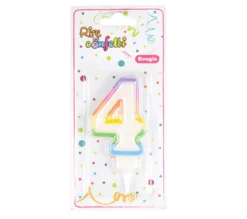 * Anniversaire Et Autres Fêtes^Bougie D'Anniversaire "Chiffre 4" 7Cm Multicolore
