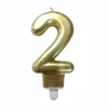 * Anniversaire Et Autres Fêtes^Bougie D'Anniversaire "Chiffre 2" 7Cm Or