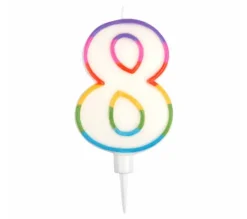 * Anniversaire Et Autres Fêtes^Bougie D'Anniversaire "Chiffre 8" 10Cm Multicolore