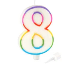 * Anniversaire Et Autres Fêtes^Bougie D'Anniversaire "Chiffre 8" 10Cm Multicolore