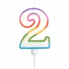 * Anniversaire Et Autres Fêtes^Bougie D'Anniversaire "Chiffre 2" 10Cm Multicolore