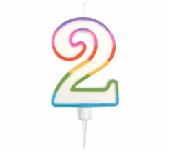* Anniversaire Et Autres Fêtes^Bougie D'Anniversaire "Chiffre 2" 10Cm Multicolore