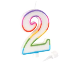 * Anniversaire Et Autres Fêtes^Bougie D'Anniversaire "Chiffre 2" 10Cm Multicolore