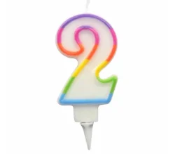 * Anniversaire Et Autres Fêtes^Bougie D'Anniversaire "Chiffre 2" 7Cm Multicolore