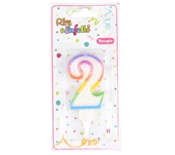 * Anniversaire Et Autres Fêtes^Bougie D'Anniversaire "Chiffre 2" 7Cm Multicolore