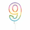 * Anniversaire Et Autres Fêtes^Bougie D'Anniversaire "Chiffre 9" 10Cm Multicolore