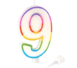 * Anniversaire Et Autres Fêtes^Bougie D'Anniversaire "Chiffre 9" 10Cm Multicolore