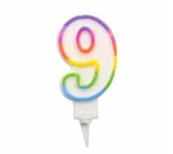 * Anniversaire Et Autres Fêtes^Bougie D'Anniversaire "Chiffre 9" 7Cm Multicolore