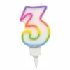 * Anniversaire Et Autres Fêtes^Bougie D'Anniversaire "Chiffre 3" 7Cm Multicolore