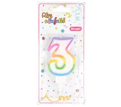 * Anniversaire Et Autres Fêtes^Bougie D'Anniversaire "Chiffre 3" 7Cm Multicolore