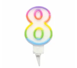 * Anniversaire Et Autres Fêtes^Bougie D'Anniversaire "Chiffre 8" 7Cm Multicolore
