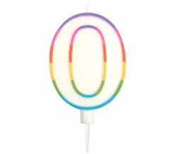 * Anniversaire Et Autres Fêtes^Bougie D'Anniversaire "Chiffre 0" 10Cm Multicolore
