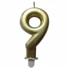 * Anniversaire Et Autres Fêtes^Bougie D'Anniversaire "Chiffre 9" 7Cm Or