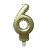 * Anniversaire Et Autres Fêtes^Bougie D'Anniversaire "Chiffre 6" 7Cm Or
