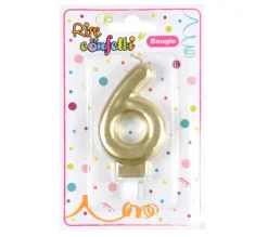 * Anniversaire Et Autres Fêtes^Bougie D'Anniversaire "Chiffre 6" 7Cm Or