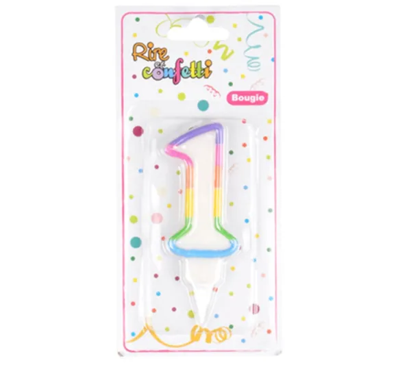 * Anniversaire Et Autres Fêtes^Bougie D'Anniversaire "Chiffre 1" 7Cm Multicolore