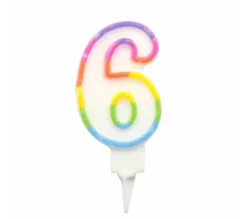 * Anniversaire Et Autres Fêtes^Bougie D'Anniversaire "Chiffre 6" 7Cm Multicolore