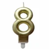 * Anniversaire Et Autres Fêtes^Bougie D'Anniversaire "Chiffre 8" 7Cm Or