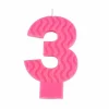 * Anniversaire Et Autres Fêtes^Bougie D'Anniversaire En Cire D'Abeille "Chiffre 3" 8Cm Rose
