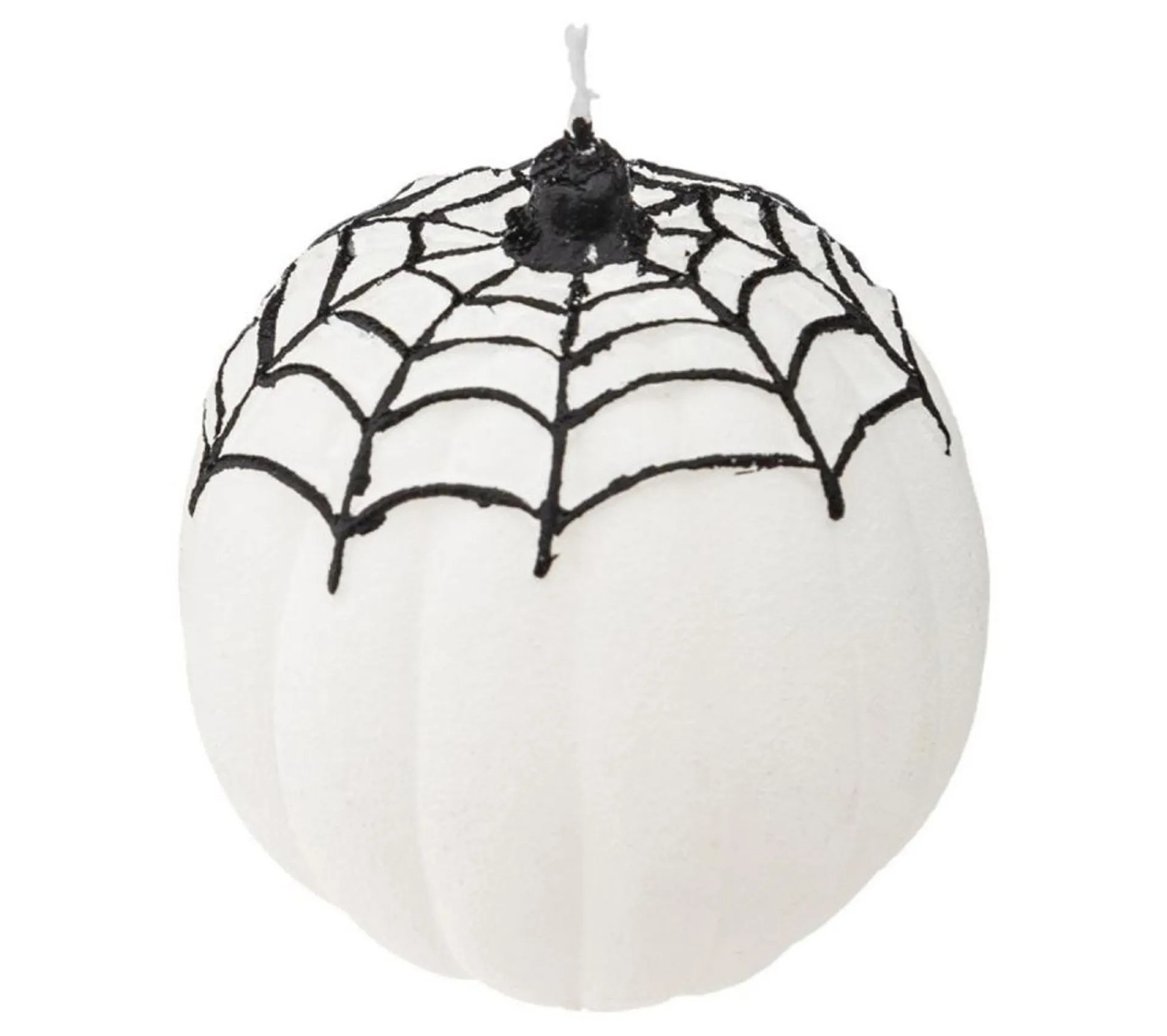 New * Bougie Déco "Toile D'Araignee" 6Cm Blanc Et Noir