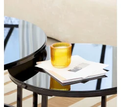 New * Bougie En Verre H. 7,7 Cm Ulas Jaune