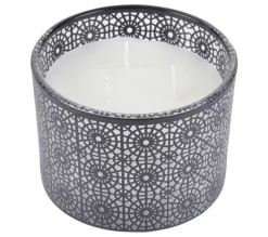 Hot * Bougie Parfumee 3 Meches "Graphic Ethnic" 11Cm Noir