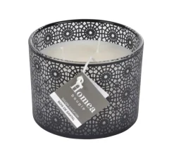 Hot * Bougie Parfumee 3 Meches "Graphic Ethnic" 11Cm Noir