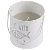 Fashion * Bougie Parfumee En Metal "Blue Wave" 7Cm Blanc