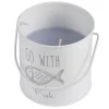 Best Sale * Bougie Parfumee En Metal "Blue Wave" 7Cm Bleu Clair