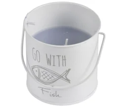 Best Sale * Bougie Parfumee En Metal "Blue Wave" 7Cm Bleu Clair