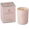 Store * Bougie Parfumee En Verre "Excellent" 12Cm Rose Champagne Pale