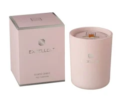 New * Bougie Parfumee En Verre "Excellent" 14Cm Rose Champagne Pale
