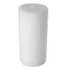 Sale * Bougie Pilier Déco Embossee "Santan" 14Cm Blanc