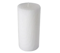 Sale * Bougie Pilier Déco Embossee "Santan" 14Cm Blanc