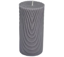 Online * Bougie Pilier Déco Embossee "Santan" 14Cm Gris