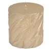 Sale * Bougie Pilier Déco Embossee "Efola" 7Cm Or Mat
