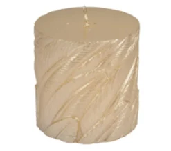 Sale * Bougie Pilier Déco Embossee "Efola" 7Cm Or Mat