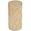 Best Sale * Bougie Pilier Déco Embossee "Efola" 14Cm Or Mat
