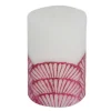 Store * Bougie Pilier Déco "Mermaid" 10Cm Fuchsia Et Blanc