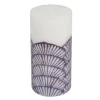 Outlet * Bougie Pilier Déco "Mermaid" 14Cm Violet Et Blanc
