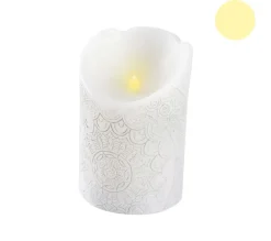 Outlet * Bougie Pilier Led "Mandala" 11Cm Blanc
