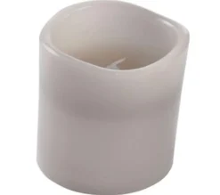 New * Bougie Pilier Led "Whisper" 10Cm Gris Clair